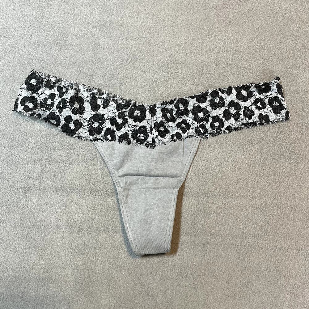 Victoria's Secret PINK 2012 Extra Low Rise Thong Panty Animal Print Gray Leopard